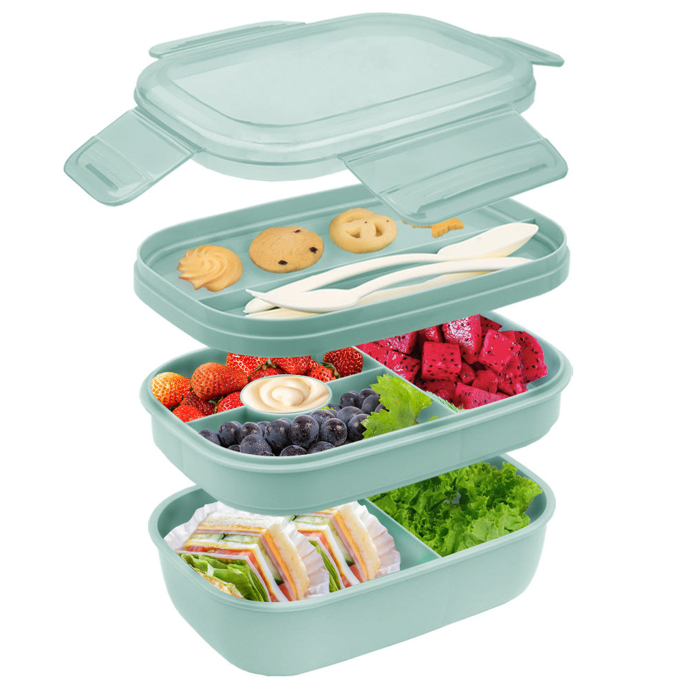 Bugucat Lunch Box 1600ML, 2 in 1 Bento Box Leak-Proof Lunch Containers