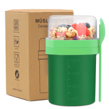 Cereal Cup To Go 450 ml + 350 ml, Practical Cereal Cup with Spoon Leak-Proof Yoghurt Cup