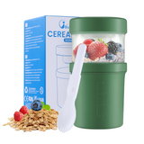 MüSlibecher to Go Mug 560 ml + 360 ml, Cereal Cup, Leak-Proof Yoghurt Cup Salad Cup with Spoon