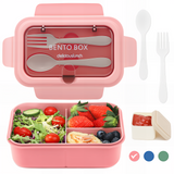 Kids Lunch Box 1200 ml, Leak-Proof Lunch Box with 3 Compartments, Bento Box Adults with Cutlery