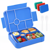 Lunch Box 1350 ml, Leak-Proof Lunch Box with 7 Compartments, Bento Box Adults with Cutlery