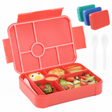 Lunch Box 1350 ml, Leak-Proof Lunch Box with 7 Compartments, Bento Box Adults with Cutlery