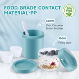 MüSlibecher to Go Mug 560 ml + 360 ml, Cereal Cup, Leak-Proof Yoghurt Cup Salad Cup with Spoon