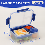 Bento Box 1600ML,Lunchbox Salad Lunch Container to Go with Compartment Tray,Bento Lunch Box Salad Bowl with Dressing Container