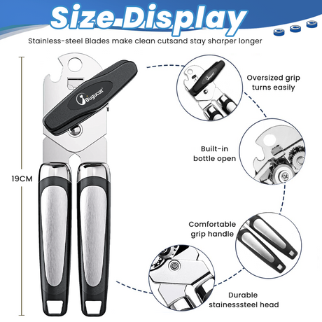 Bugucat Dosenöffner 3 In 1,Manuell Deckelöffner Can Opener Sicherheits Büchsenöffner Kapselheber