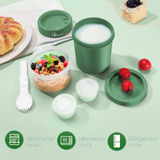 MüSlibecher to Go Mug 560 ml + 360 ml, Cereal Cup, Leak-Proof Yoghurt Cup Salad Cup with Spoon