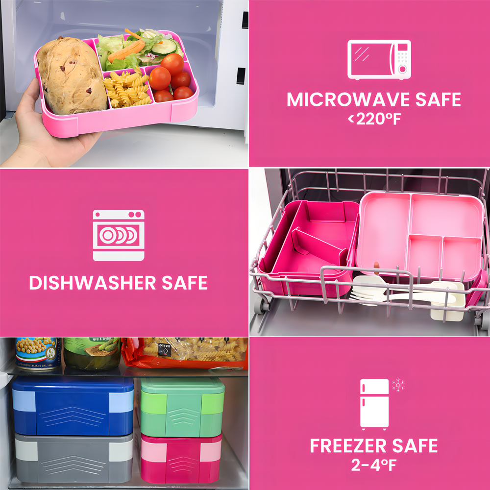 Microwave Safe BPA Free Box for Adult Kids Lunch Container with