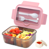 Bento Box for Adults, Bento Lunch Box, 1400ml Lunch Box with 3 Compartments for Cutlery