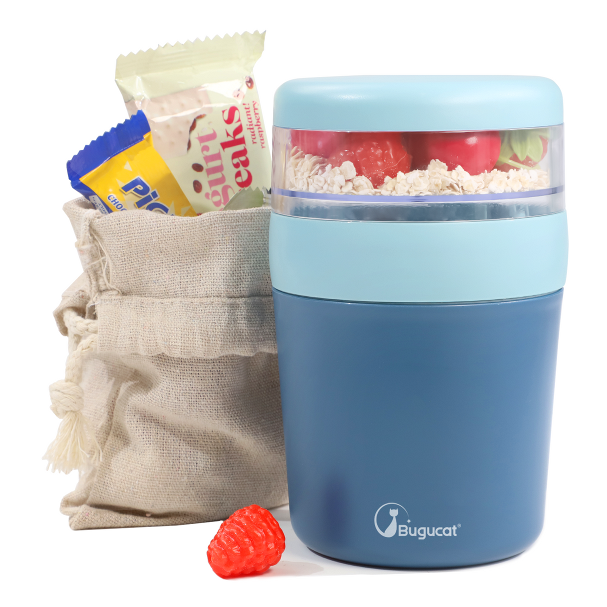 2 in 1 cereal cup to go 500ml+150ml, practical yogurt cup & cereal cup for picnics