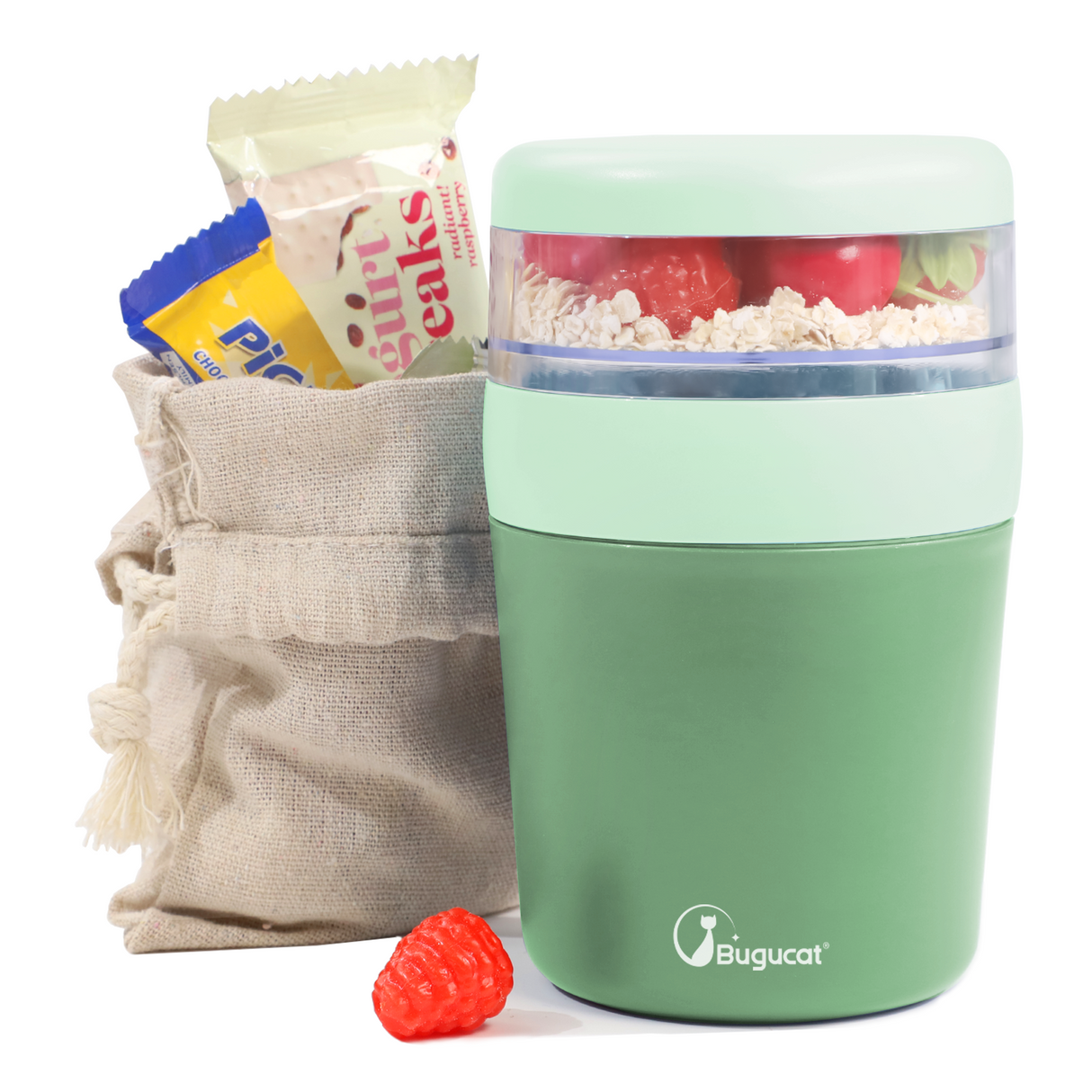 2 in 1 cereal cup to go 500ml+150ml, practical yogurt cup & cereal cup for picnics