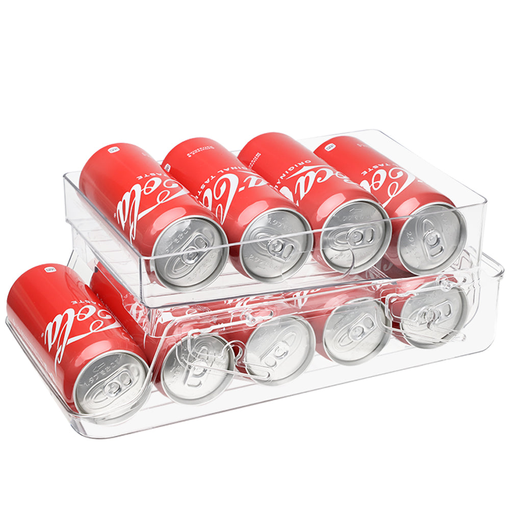 2 Packs 2-Tier Beverage Soda Can Storage Organizer Rolling Fridge