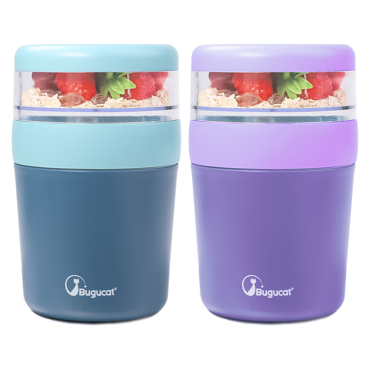 2 in 1 cereal cup to go 500ml+150ml, practical yogurt cup & cereal cup for picnics