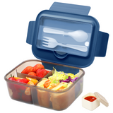 Bento Box for Adults, Bento Lunch Box, 1400ml Lunch Box with 3 Compartments for Cutlery