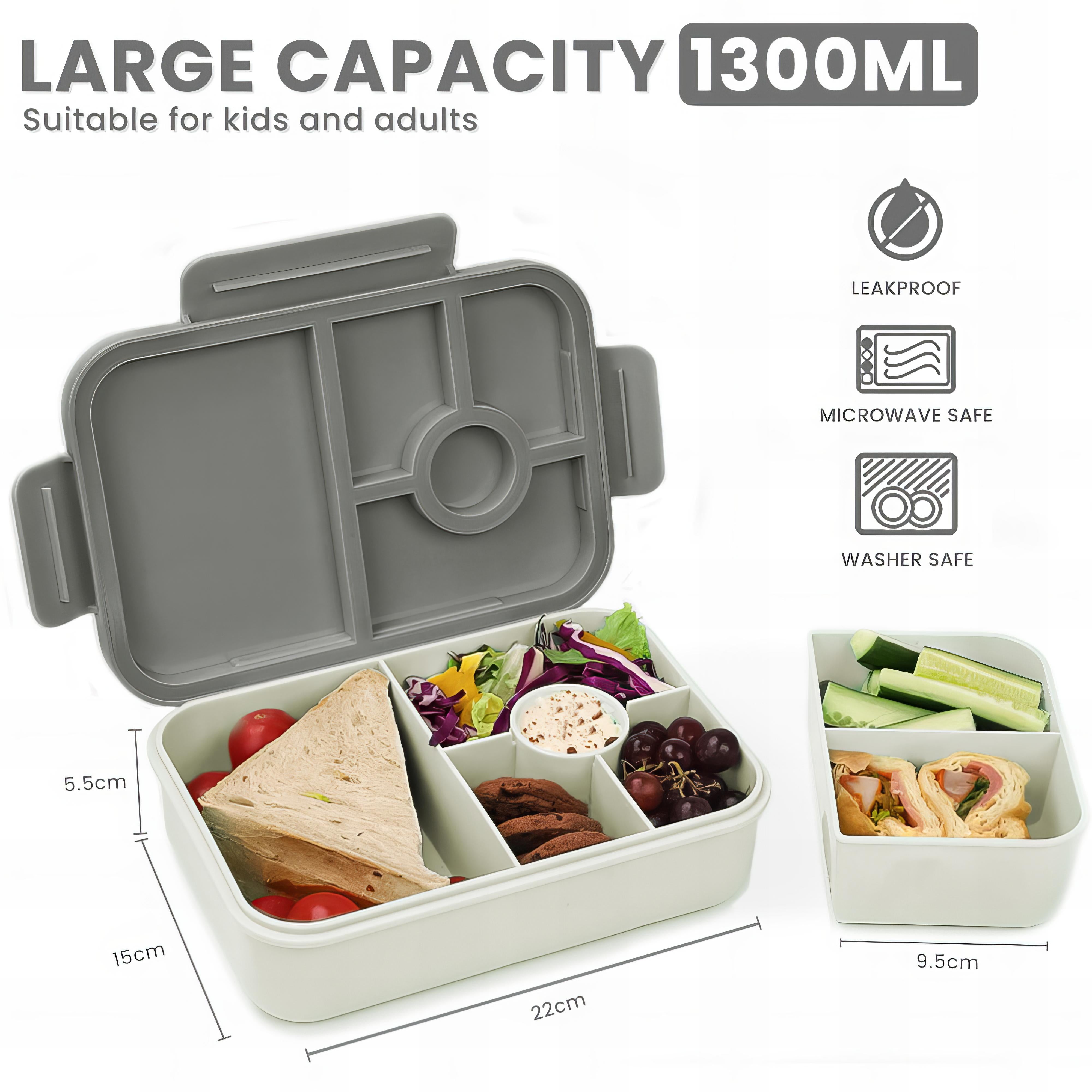 Bento Box, Lunch Box Kids, 1300ML Bento Box Adult Lunch Box with 4  Compartment &Food Picks &Cake Cups, Lunch Box Containers for  Adults/Kids/Toddler