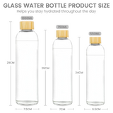 Borosilicate Glass Water Bottles 750ML，Juice Beverage Container BPA-Free Leak Proof