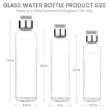 Borosilicate Glass Water Bottles 750ML，Juice Beverage Container BPA-Free Leak Proof