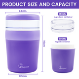 2 in 1 cereal cup to go 500ml+150ml, practical yogurt cup & cereal cup for picnics