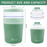 2 in 1 cereal cup to go 500ml+150ml, practical yogurt cup & cereal cup for picnics