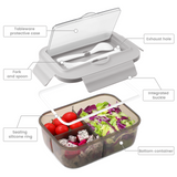 Bento Box for Adults, Bento Lunch Box, 1400ml Lunch Box with 3 Compartments for Cutlery