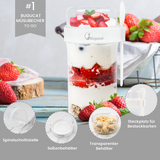 Overnight Oats Jars 760ML + 230ML, Overnight Oats Container with Lid and Spoon