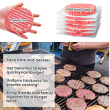 Bugucat Burger Press 50 Set di Cartine Patty - Hamburger Antiaderente Stampo Patty Maker con Fogli di Carta Cerata Carne Manzo Maiale Agnello Formaggio Halal Noci Veg Veggie Burger Maker per Barbecue Barbecue Grill