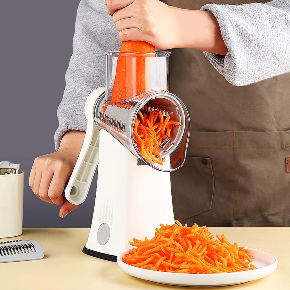 Bugucat Vegetable Chopper, Vegetable Cutter, Cheese Grater, Potato Cutter, Mandoline Slicer, Peeler Food Salad Chopper, Vegetable Slicer Spiralizer with 5 Interchangeable Stainless Steel Blades