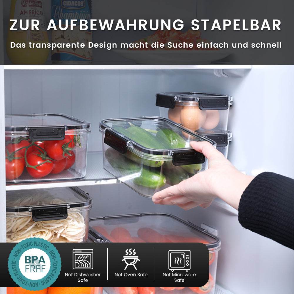 Food Storage Containers, Plastic Food Containers Set, Stackable Storage Boxes Reusable