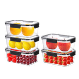 Storage Container Set Of 11 (5 Containers + 5 Airtight Lids + 1 Partition), Storage Box Kitchen Organizer, Bpa-Free Food Storage Containers 5.5L