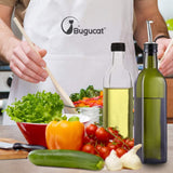 Vinegar Oil Dispenser 2 Pieces, Transparent Olive Oil Dispenser Bottle Glass with Spouhen Grill Pasta Saladt Leak-proof