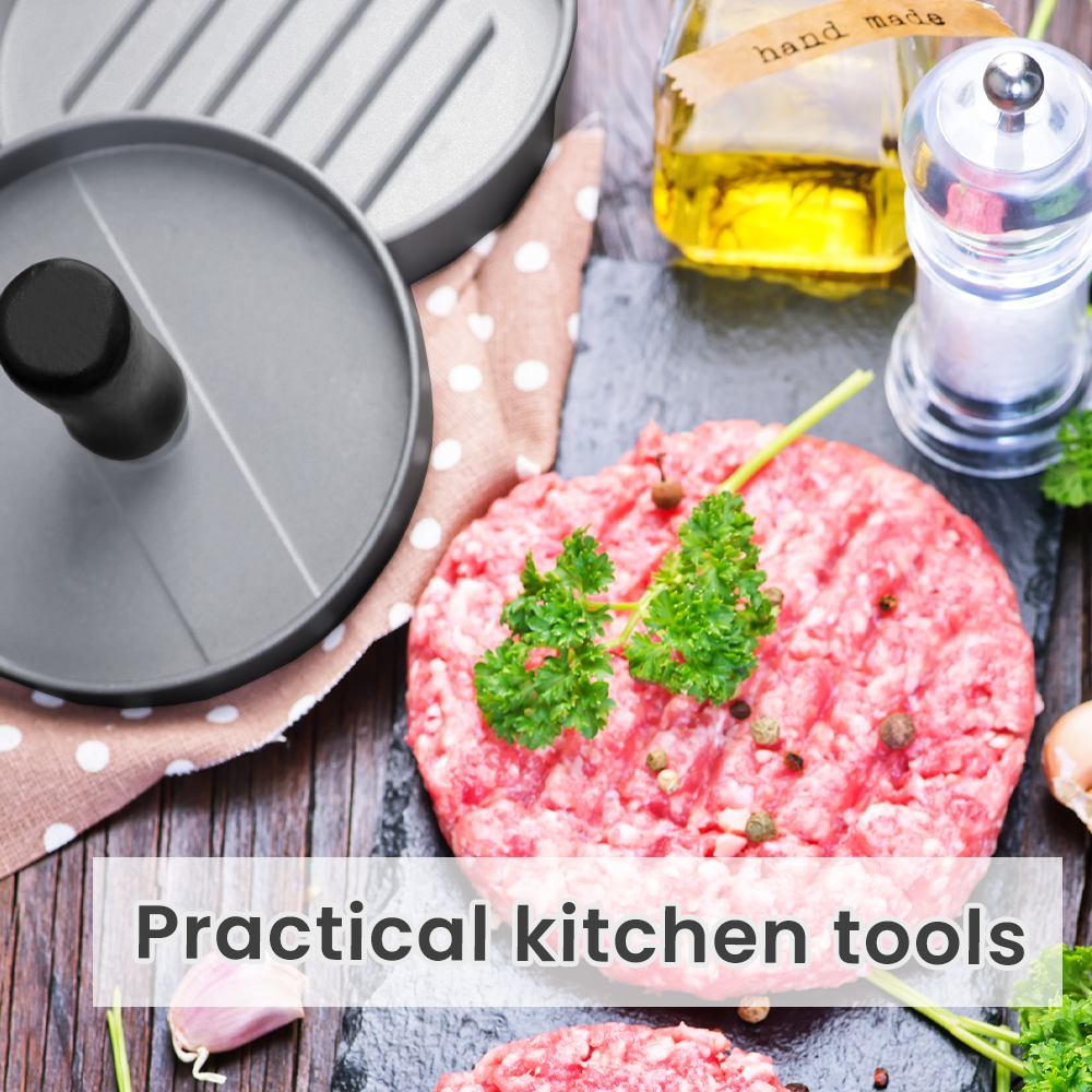 Buguacat Burger Press 50 Patty Papers Set - Antiadhésif Hamburger Press Patty Maker Moule avec des feuilles de papier de cire Patty Viande Boeuf Porc Agneau Fromage Halal Noix Veg Veggie Burger Maker pour Barbecue Barbecue Grill