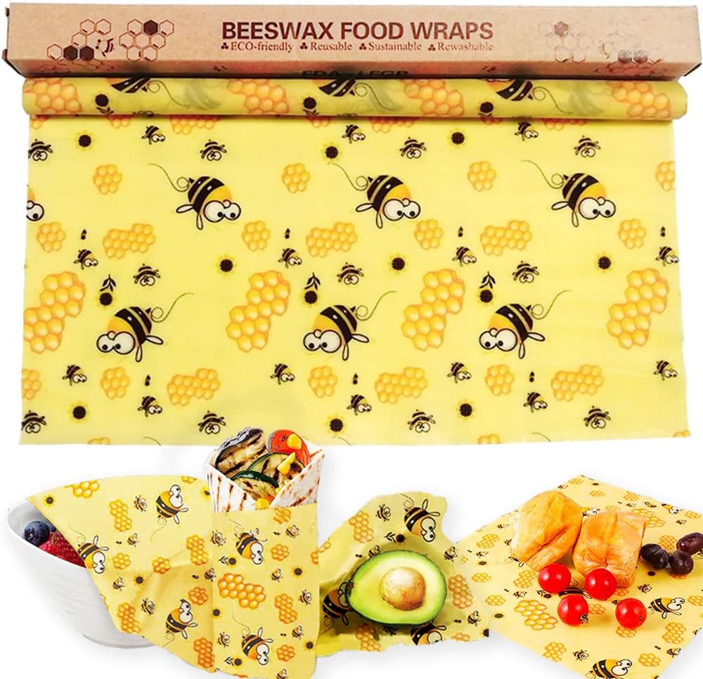 Bugucat beeswax wraps, organic wax paper, reusable beeswax cloths made from natural beeswax cotton