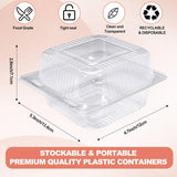 100Pcs Clear Plastic Take Out Containers,Clear Plastic Hinged Food Containers,Disposable Clamshell Dessert Container