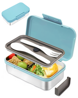 Lunch Box Stainless Steel 900 ml, Leak-Proof Bento Box Children's Lunch Box with Dividers