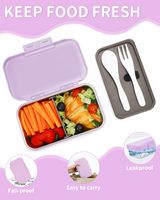 Lunch Box Stainless Steel 900 ml, Leak-Proof Bento Box Children's Lunch Box with Dividers