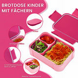 Lunch Box with Compartments Leak-Proof, 900 ml Bento Box for Children Adults,  Microwave Dishwasher Safe