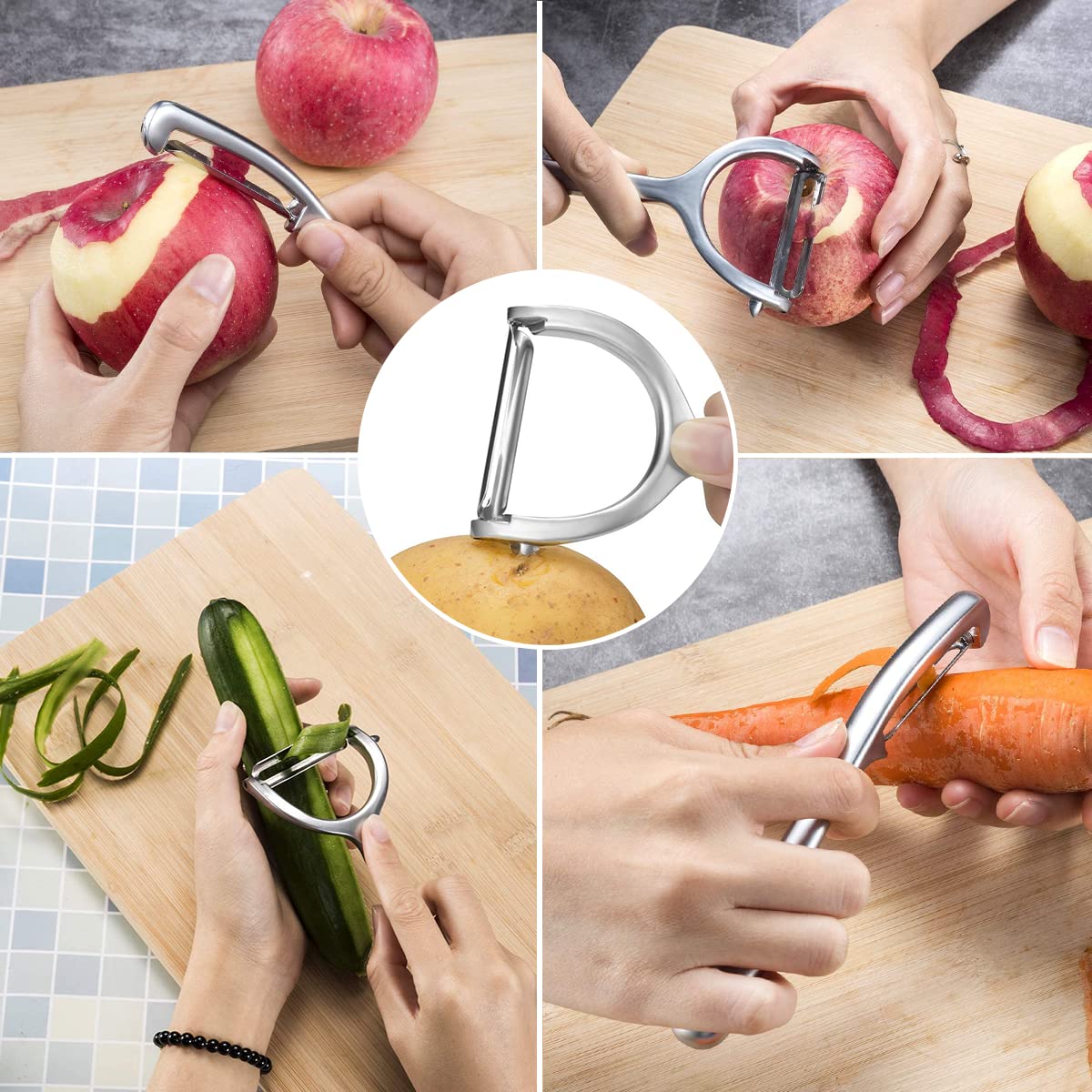 Peeler 2pcs, Stainless Steel Vegetable Peeler, Potato Peeler, Rustproof Peeler, Dishwasher Safe, Vegetable Knife