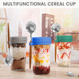 Cereal Cup To Go 2pcs 600ml, Practical Yogurt Cup & Cereal Cup For Picnic, Leak-Proof Lunch Pot Glass