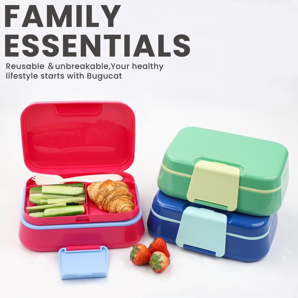 Bento Lunch Box 1170ML,Kids Lunch Box Bento Boxes with 6 Compartments Cutlery,Leak-Proof