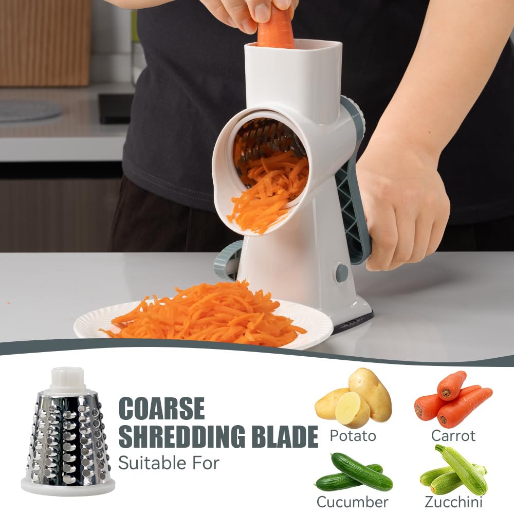 Manual Vegetable Cutter, Vegetable Slicer, Drum Grater, Cheese Grater,Chopper, Rotating Grater, Potato Cutter