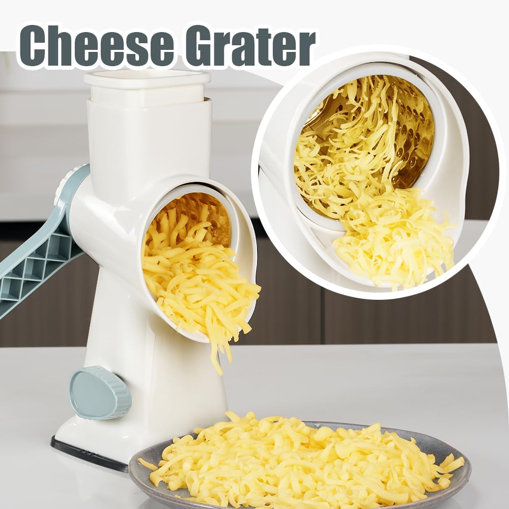 Manual Vegetable Cutter, Vegetable Slicer, Drum Grater, Cheese Grater,Chopper, Rotating Grater, Potato Cutter