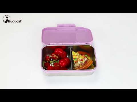 Lunch Box Stainless Steel 900 ml, Leak-Proof Bento Box Children's Lunch Box with Dividers