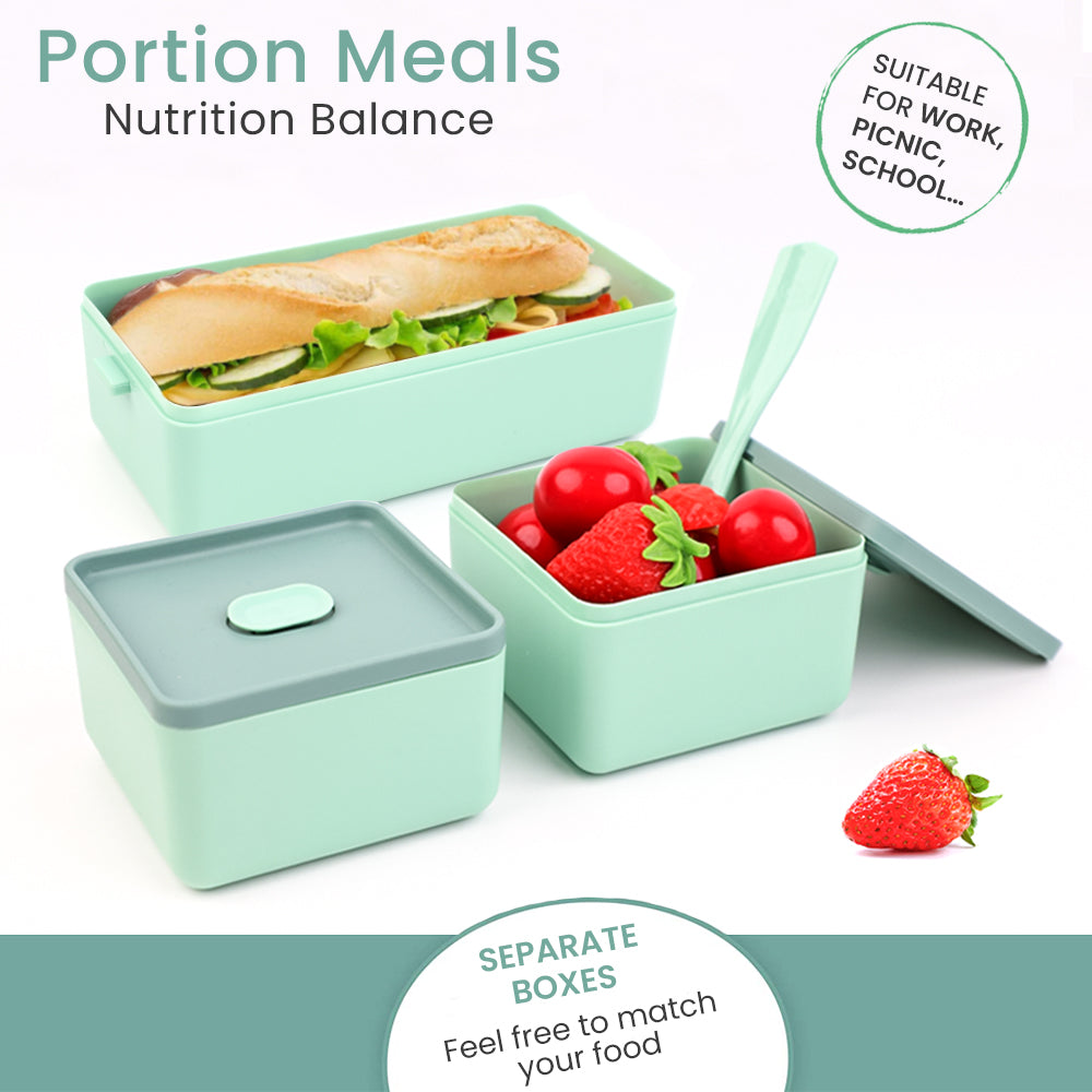 Bugucat Lunch Box 1550 ML, Double Stackable Bento Box Container Meal P –  Bugucat Home