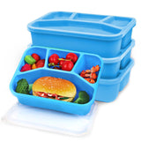 Bugucat Bento Box 1000ML, 4er Pack Lunchbox Brotdose mit 4 Fächern, Brotzeitbox Set für Kinder Erwachsene Jausenbox mit Löffel Vesperdose Brotbüchse zum Schule Arbeit Picknick Mikrowellenfest BPA-frei