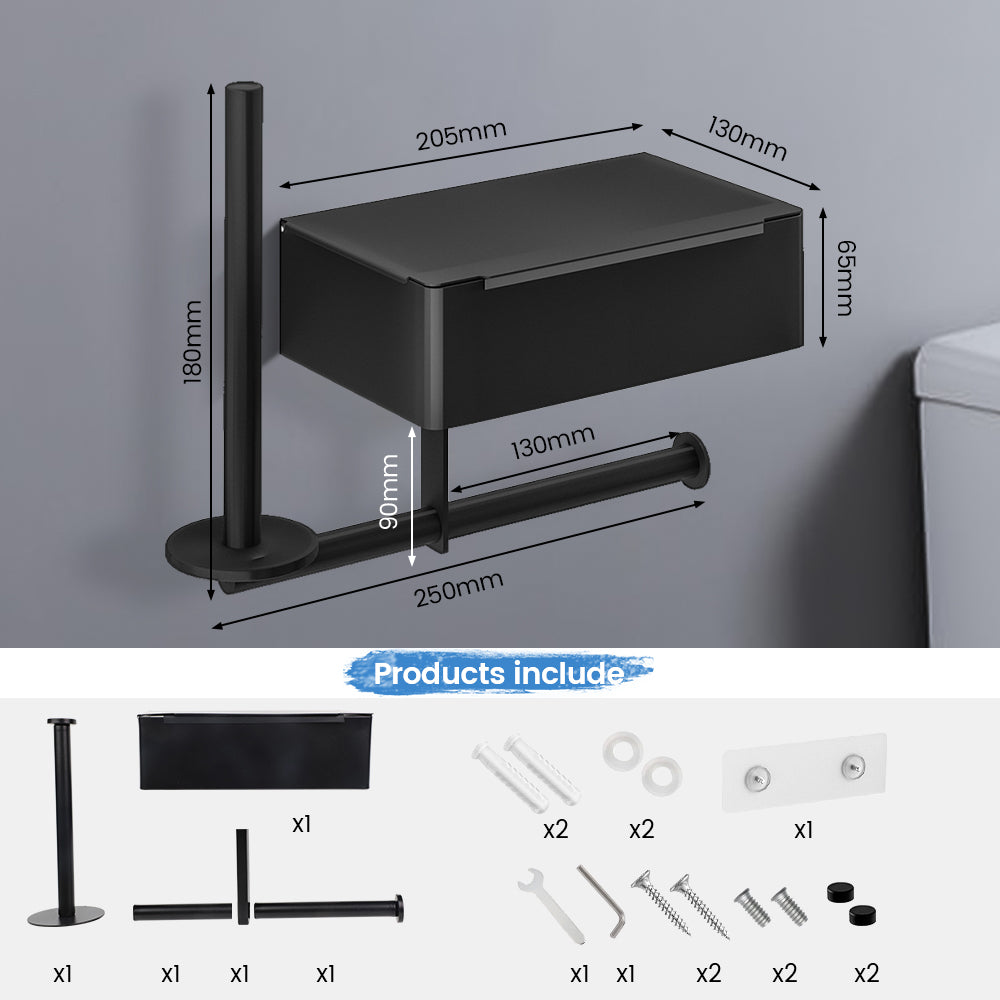 Bugucat portarrollos 2 en 1, portarrollos caja toallitas húmedas con balda, acero inoxidable portarrollos de pared portarrollos portarrollos autoadhesivo o de pared para baño aseo cocina