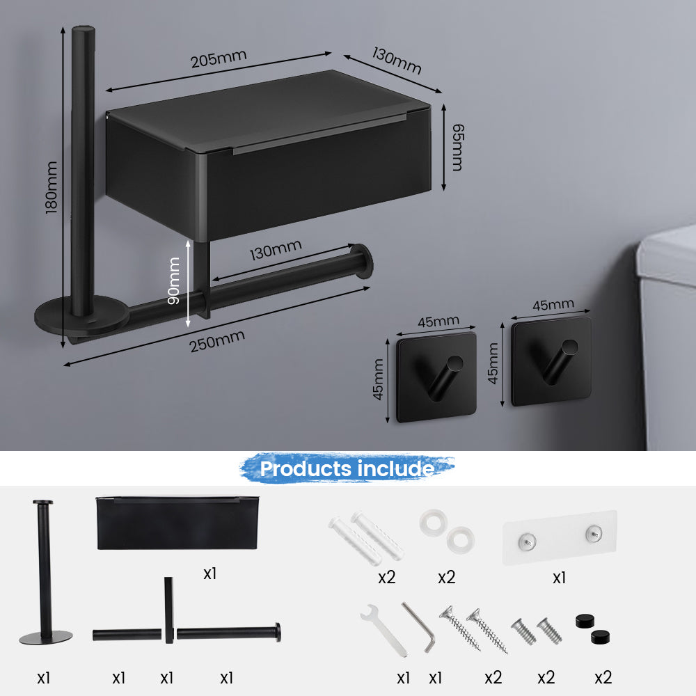 Bugucat Toilettenpapierhalter 2 in 1, Klopapierhalter Feuchttücherbox mit Ablage, Edelstahl Wandmontage Papier Halterung WC Rollenhalter Selbstklebend oder Wandmontage für Badezimmer Toilette Küche