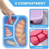 Bugucat Bento Box 1000ML, 4er Pack Lunchbox Brotdose mit 4 Fächern, Brotzeitbox Set für Kinder Erwachsene Jausenbox mit Löffel Vesperdose Brotbüchse zum Schule Arbeit Picknick Mikrowellenfest BPA-frei