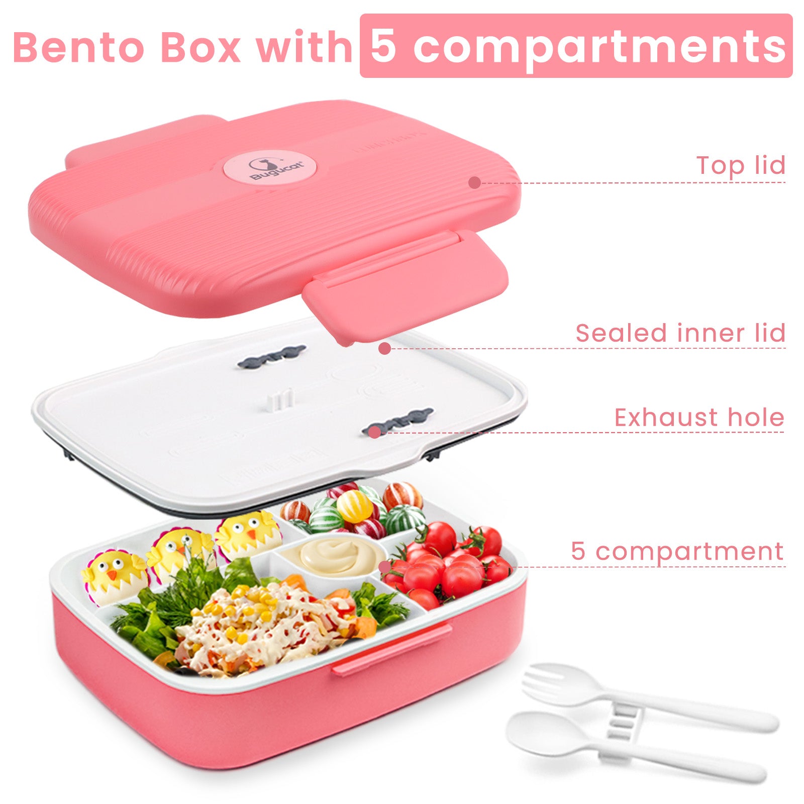 Microwave Portable Lunch Box Healthy Wheat Straw Compartment Non-toxic Food  Container Kids Adult Independent Lunch