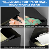 Bugucat Toilettenpapierhalter 2 in 1, Klopapierhalter Feuchttücherbox mit Ablage, Edelstahl Wandmontage Papier Halterung WC Rollenhalter Selbstklebend oder Wandmontage für Badezimmer Toilette Küche