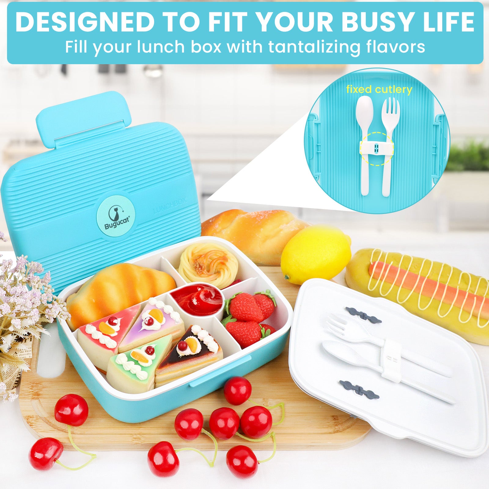 Eco-friendly Beige Stackable Bento Box Lunch Box for Adults