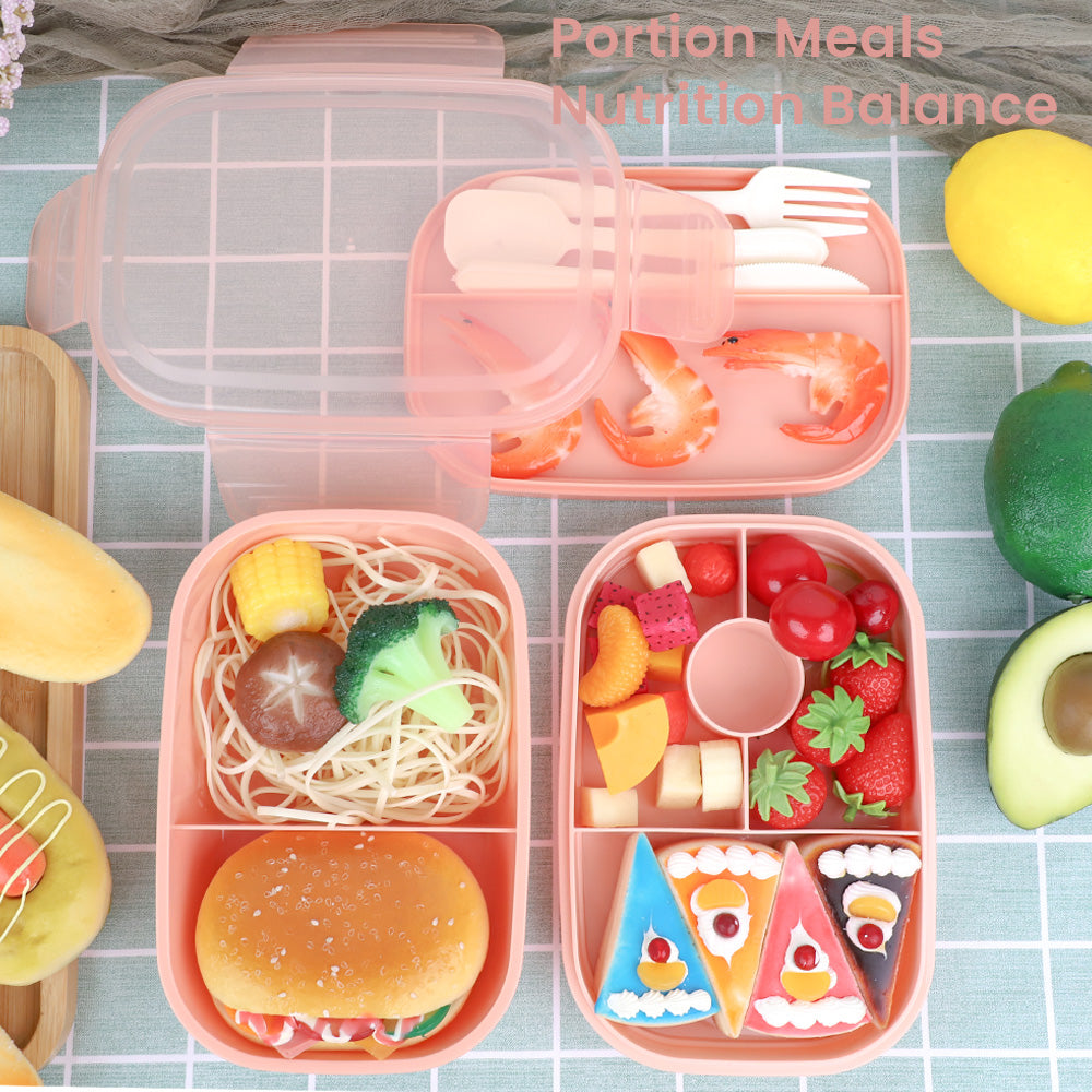 Lunch Box 1600Ml Boite Repas Avec Couverts Bento Box À 2 Couches
